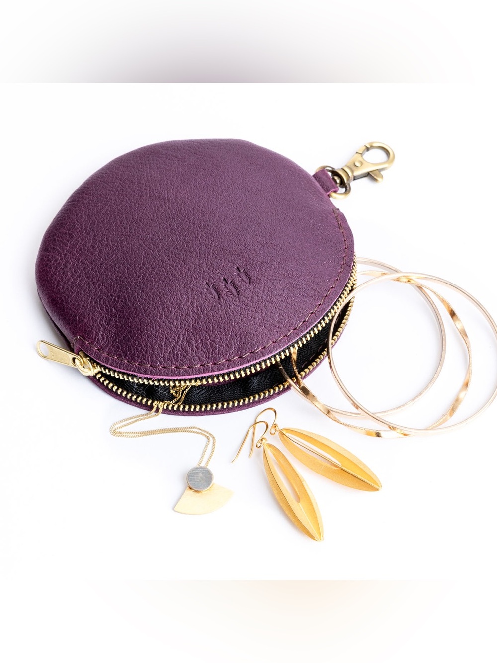 PORTLAND LEATHER GOODS PLUM GORDITA POUCH